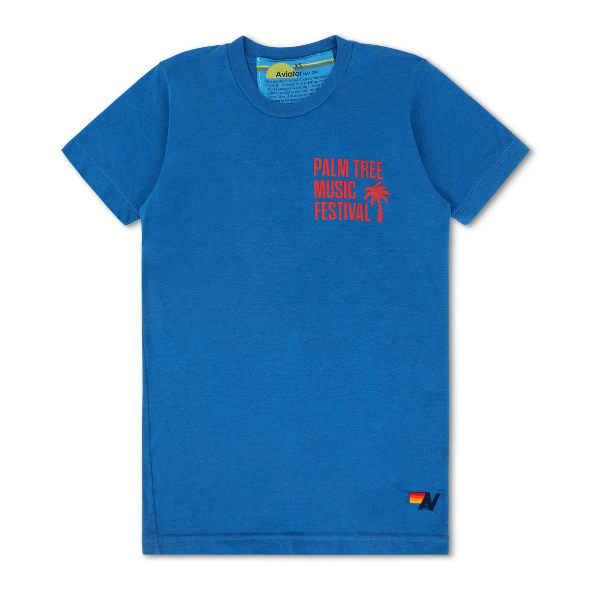 Retro PALM TREE FEST NAPA 2025 CREW TEE SHIRT - ADVENTURE BLUE