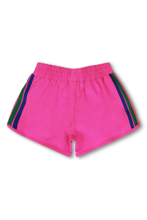 Retro 5 STRIPE KIDS FLEX JOGGER SHORT - NEON PINK
