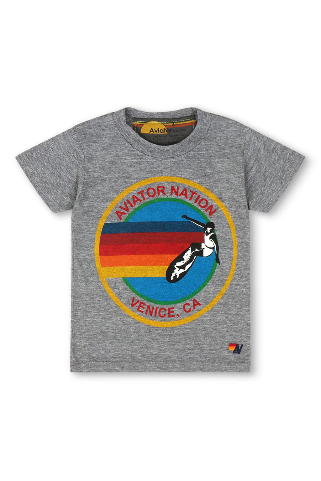 Retro KIDS AVIATOR NATION VENICE TEE - HEATHER GREY