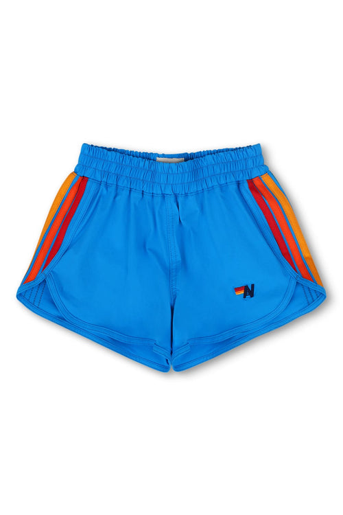 Retro 5 STRIPE KIDS FLEX JOGGER SHORT - NEON BLUE