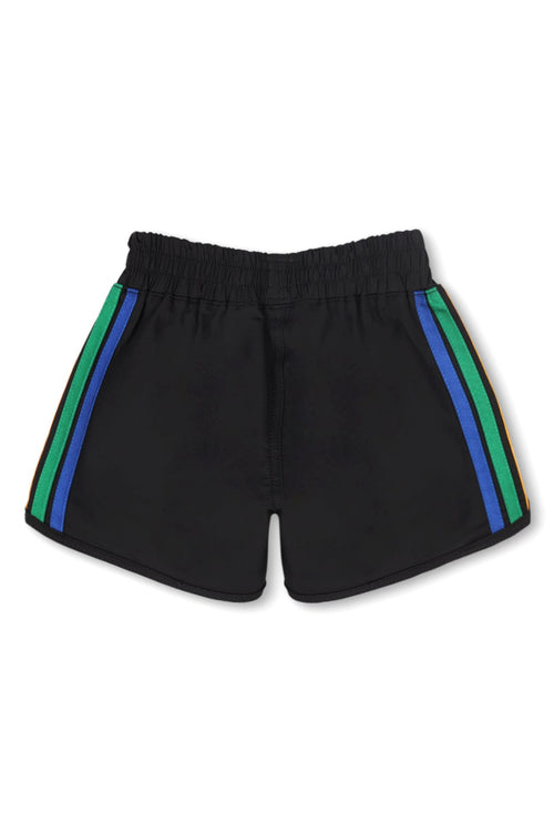 Retro 5 STRIPE KIDS FLEX JOGGER SHORT - BLACK
