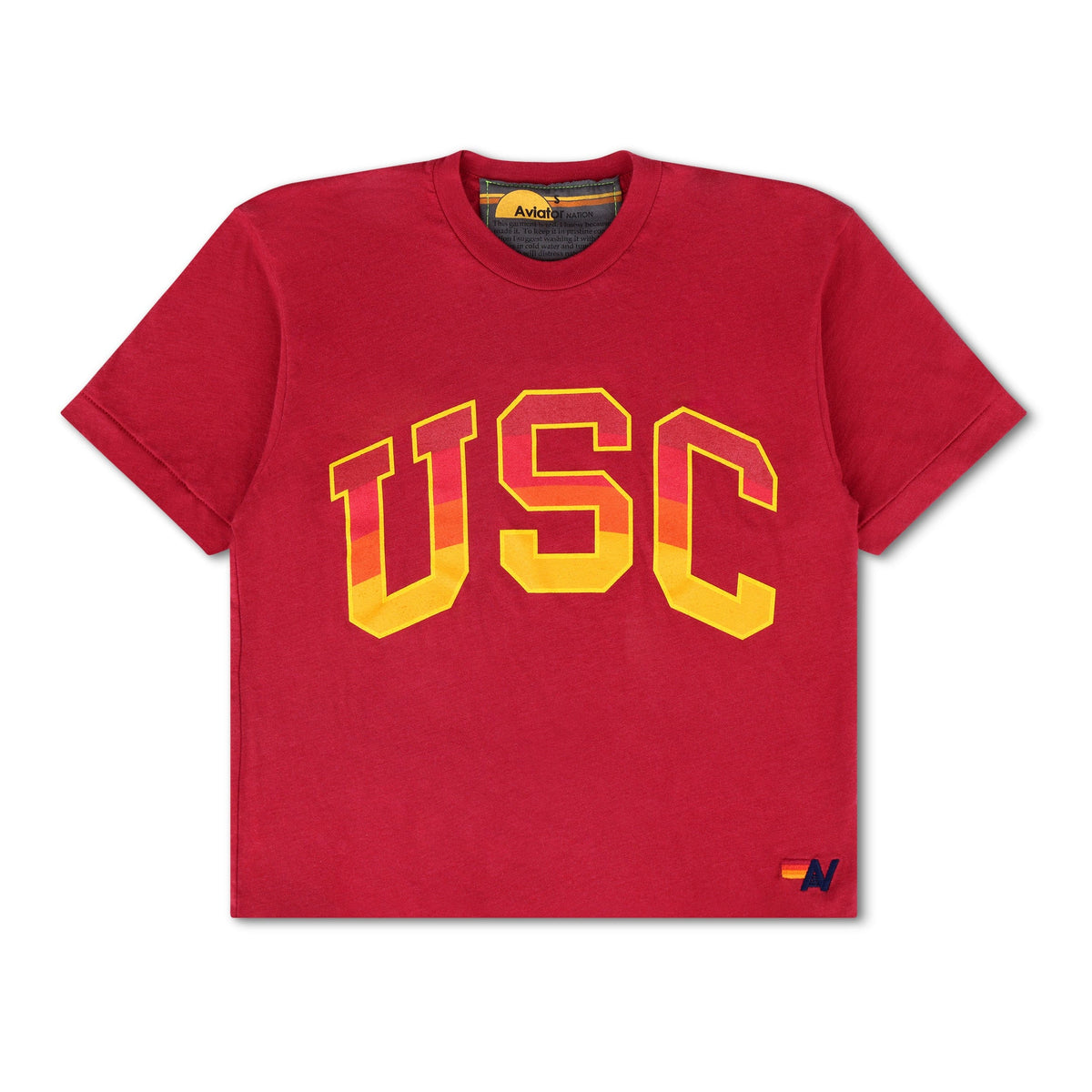 Retro UNIVERSITY OF SOUTHERN CALIFORNIA BOYFRIEND TEE - CARDINAL