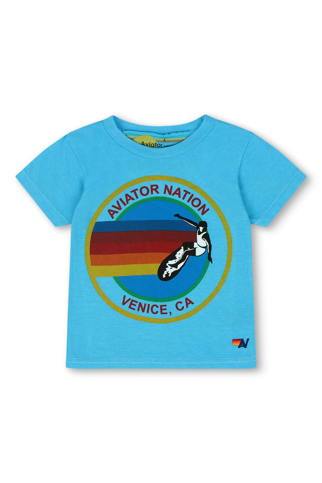 Retro KIDS AVIATOR NATION VENICE TEE - NEON BLUE