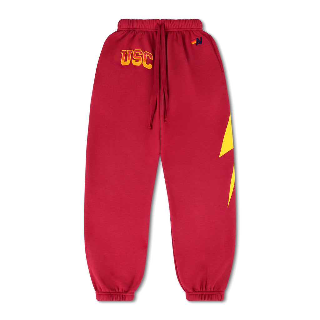Retro UNIVERSITY OF SOUTHERN CALIFORNIA BOLT UNISEX POCKET SWEATPANTS - CARDINAL