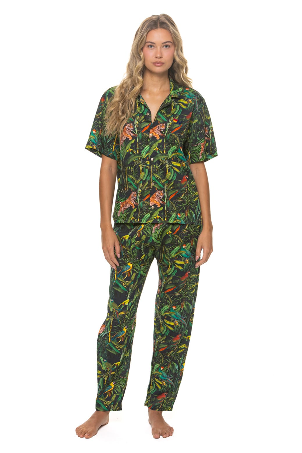 Retro UNISEX COTTON LUXE POPLIN RELAXED PANT - VINTAGE BLACK JUNGLE