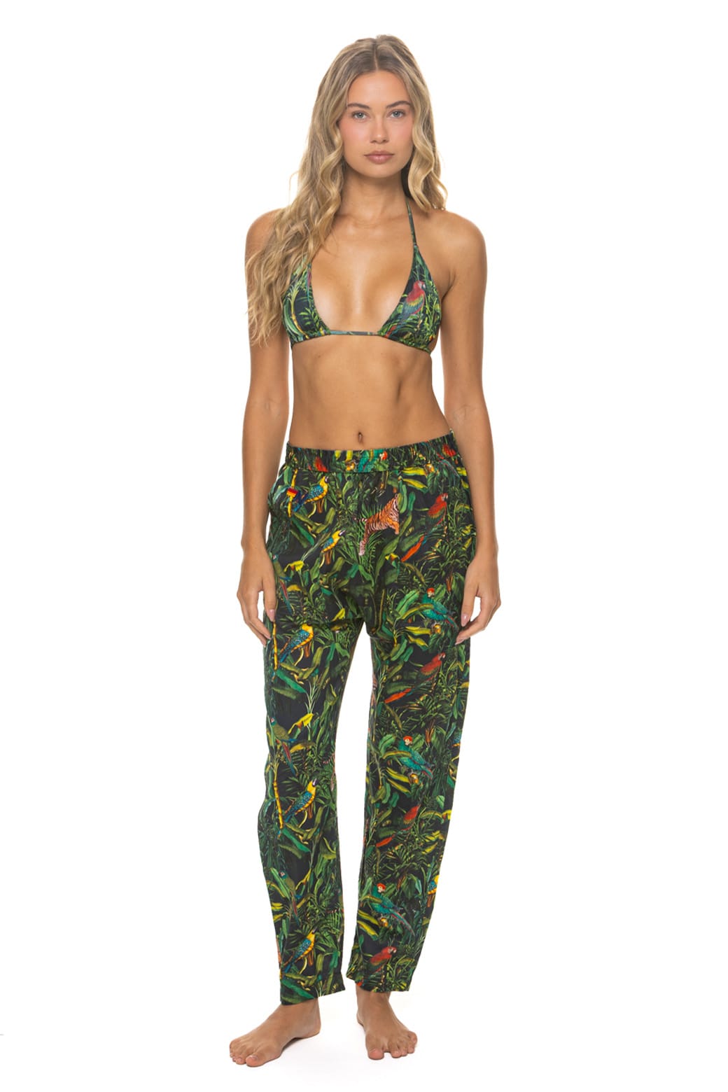 Retro UNISEX COTTON LUXE POPLIN RELAXED PANT - VINTAGE BLACK JUNGLE