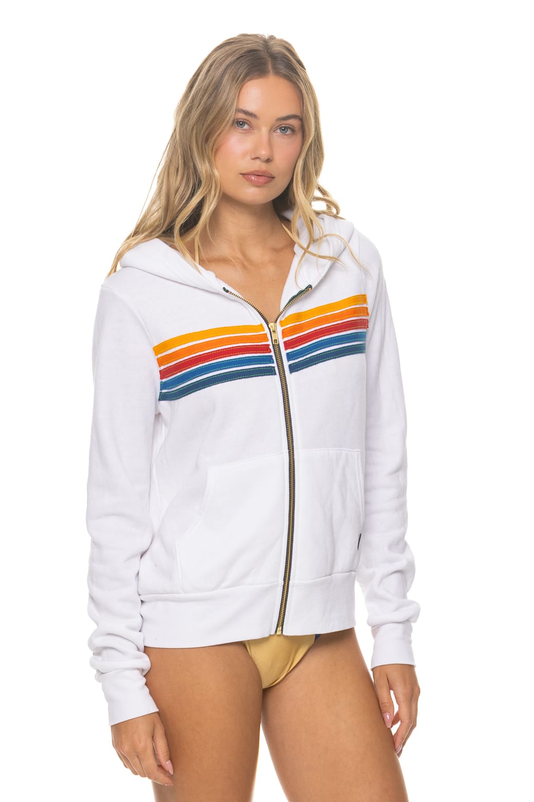 Retro 5 STRIPE HOODIE - WHITE