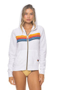 Retro 5 STRIPE HOODIE - WHITE