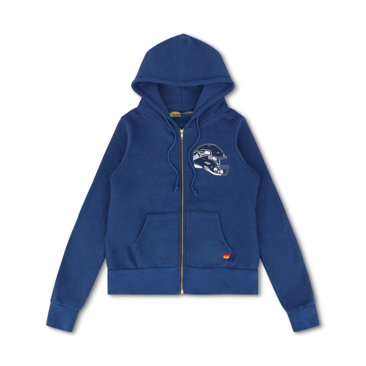 Retro SEATTLE SEAHAWKS HELMET ZIP HOODIE - ROYAL
