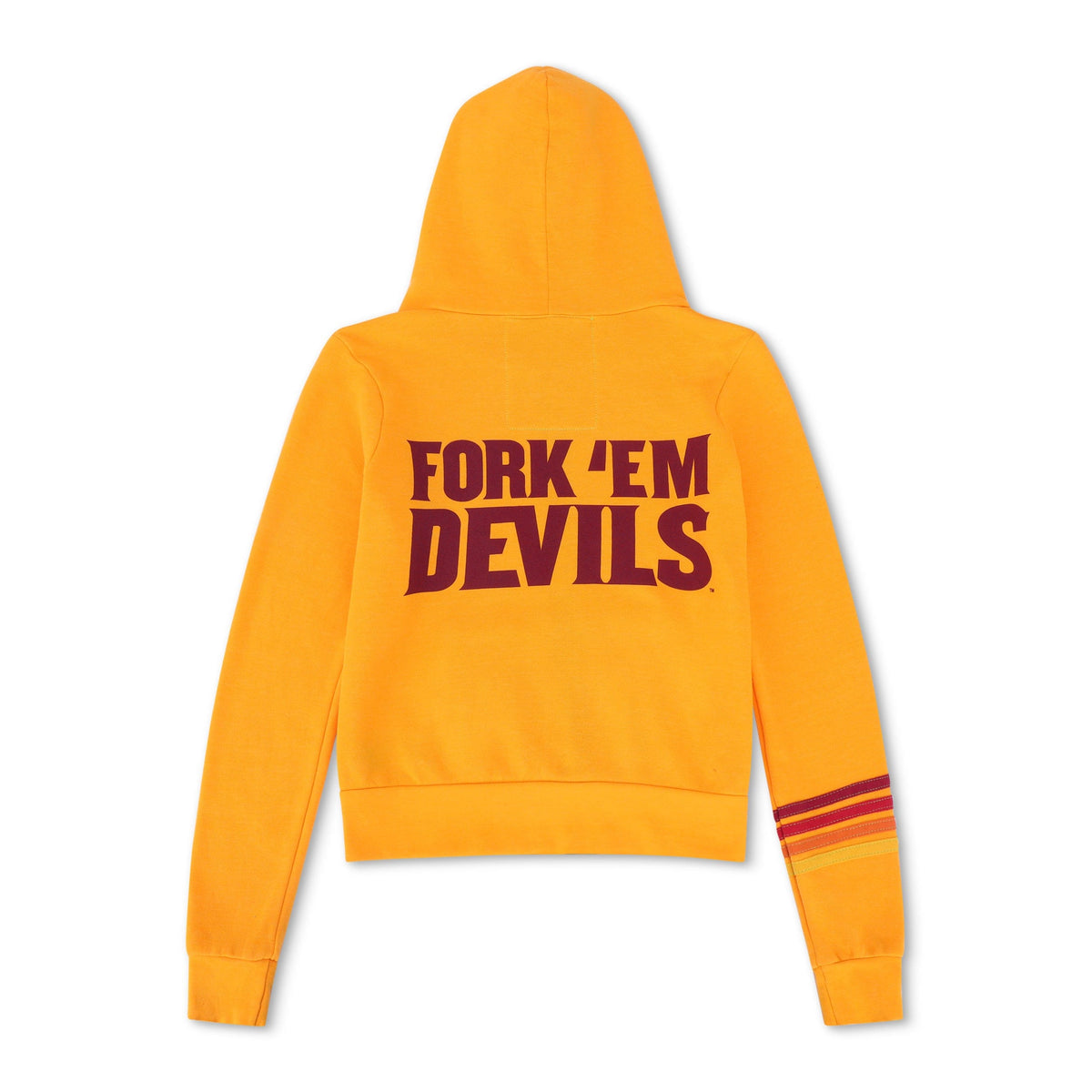 Retro ASU FORK EM DEVILS ZIP HOODIE - GOLD
