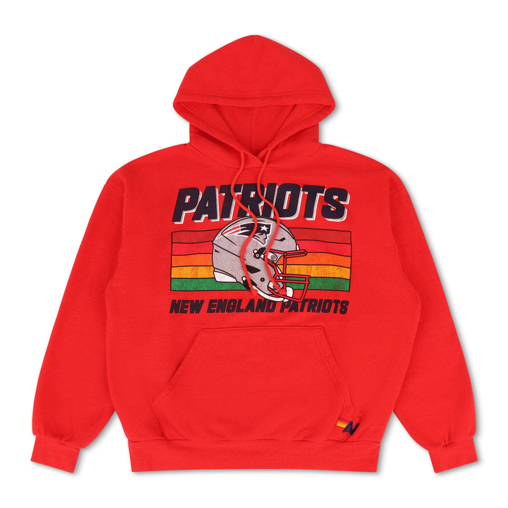 Retro NEW ENGLAND PATRIOTS HELMET RELAXED PULLOVER HOODIE - FLASH RED