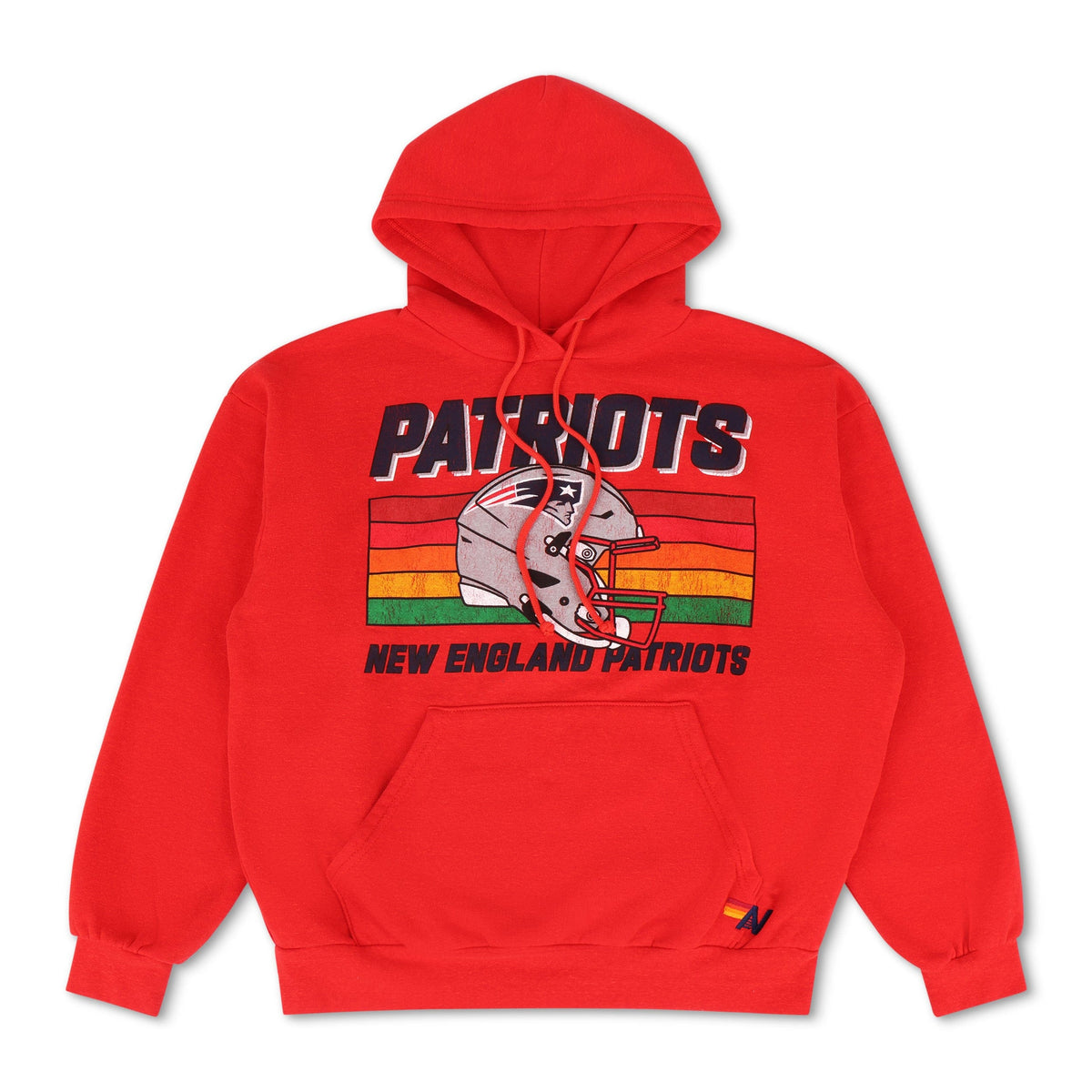 Retro NEW ENGLAND PATRIOTS HELMET RELAXED PULLOVER HOODIE - FLASH RED