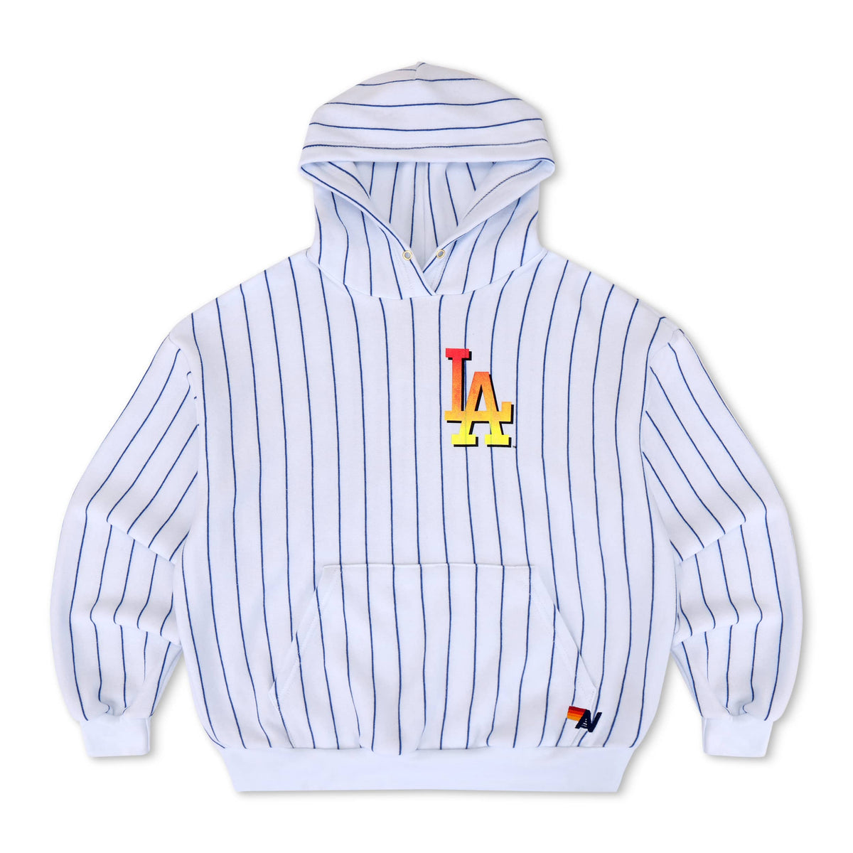 Retro LOS ANGELES DODGERS PINSTRIPE 2026 RELAXED PULLOVER HOODIE - WHITE BLUE