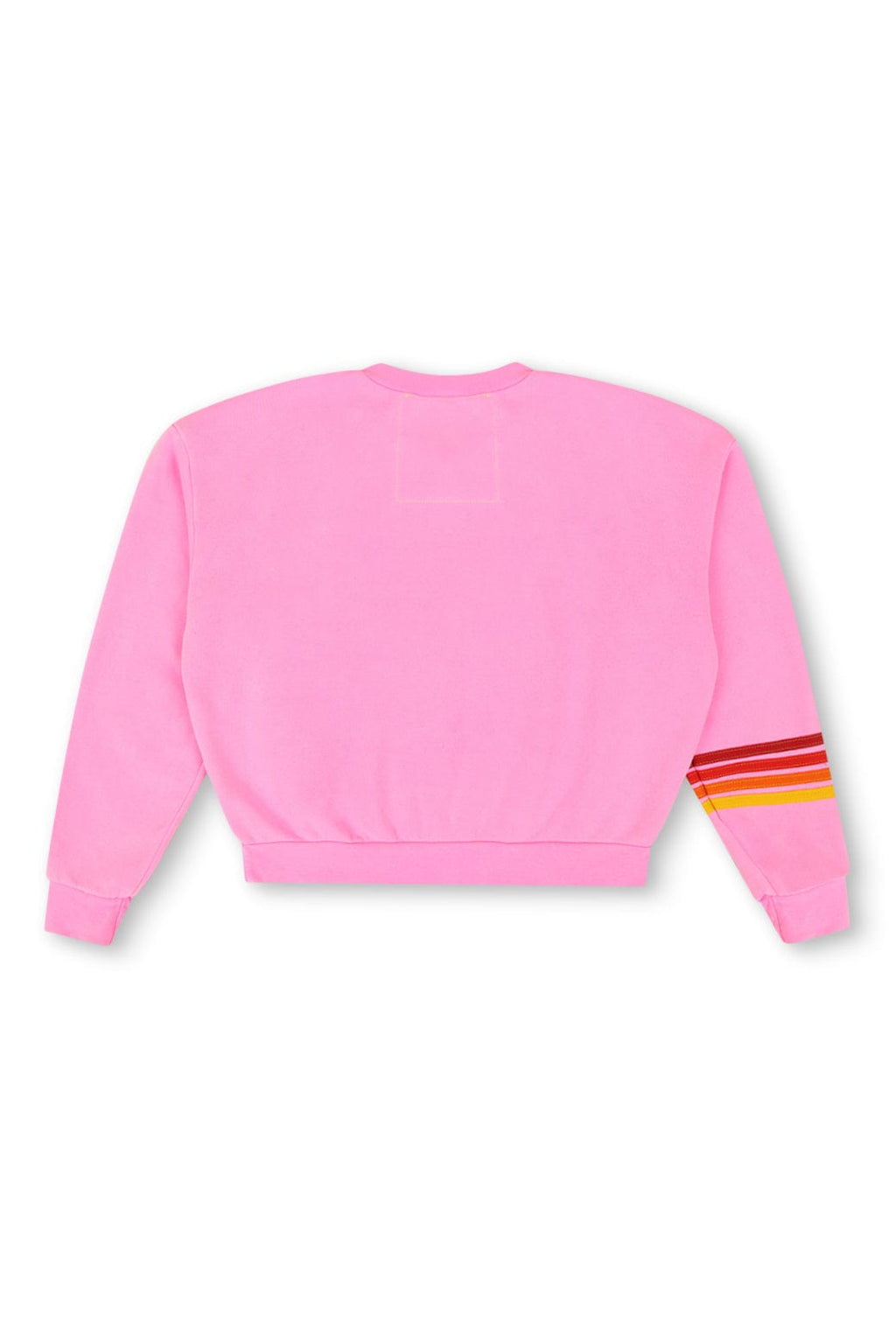 Retro UNIVERSITY OF TEXAS RUGBY STITCH CREW SWEATSHIRT RELAXED - NEON PINK