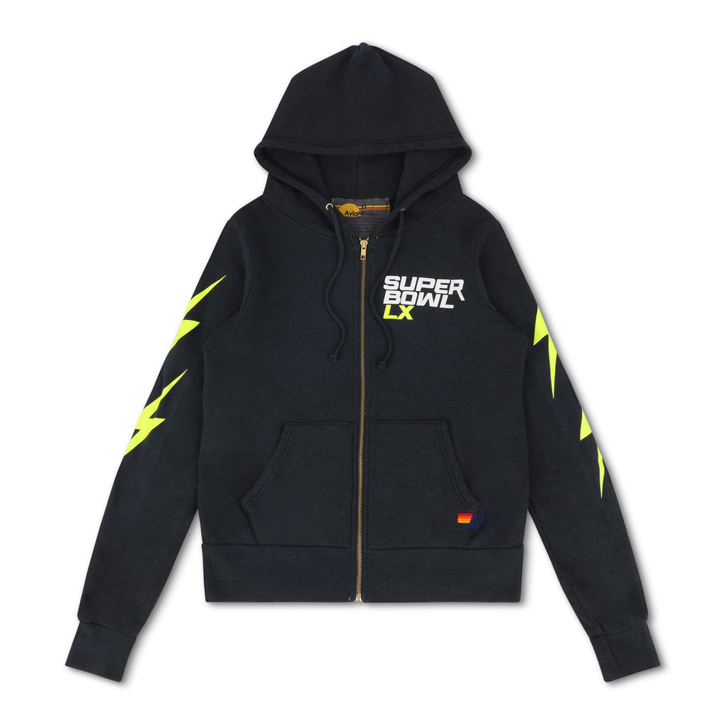Retro SUPER BOWL 2026 BOLT ZIP HOODIE - CHARCOAL