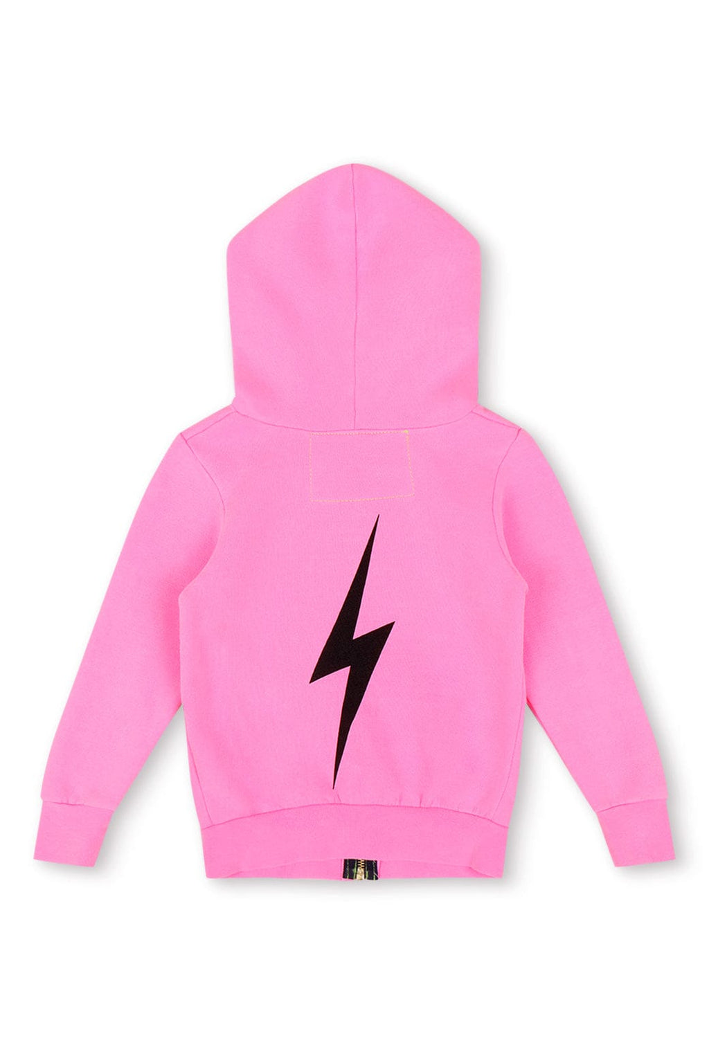 Retro KIDS BOLT PRINT ZIP HOODIE - NEON PINK