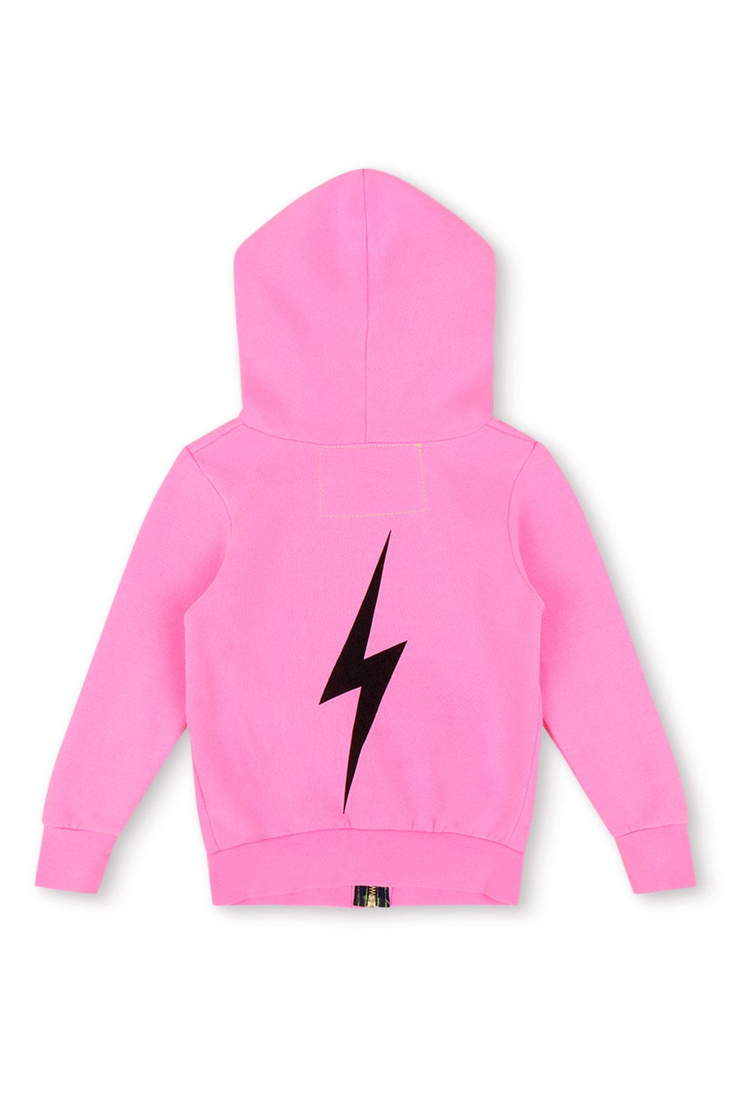 Retro KIDS BOLT PRINT ZIP HOODIE - NEON PINK
