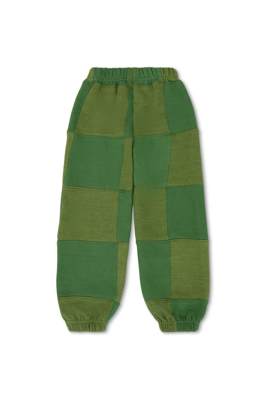 Retro KIDS CHECK QUILTED SWEATPANTS - JUNGLE GREEN PALM
