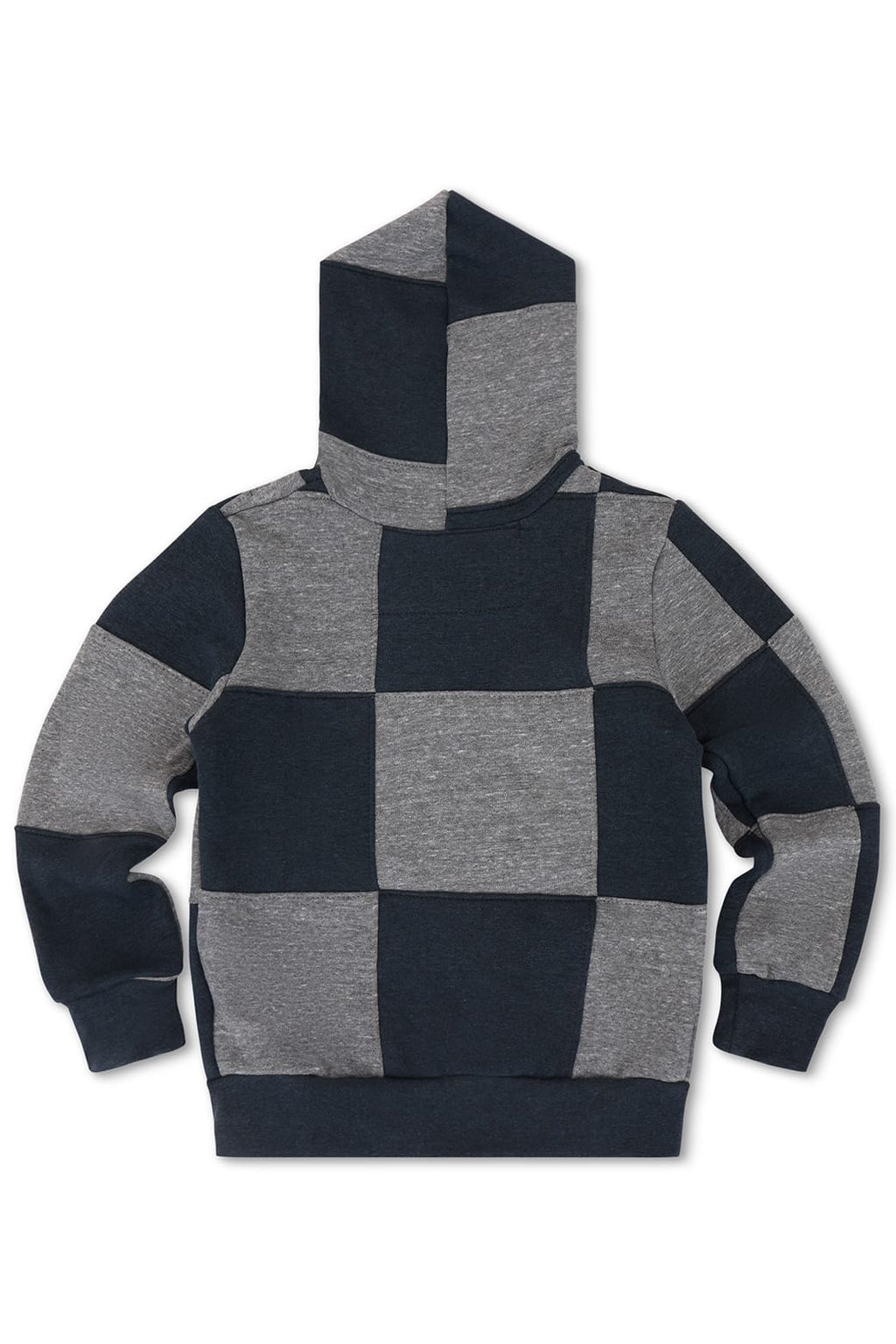 Retro KIDS CHECK QUILTED ZIP HOODIE - HEATHER GREYCHARCOAL