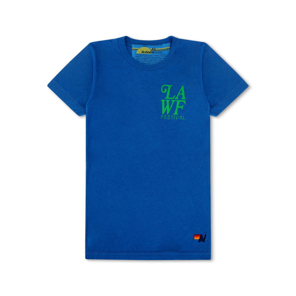 Retro LOS ANGELES WINE & FOOD 2025 CREW TEE SHIRT - ADVENTURE BLUE