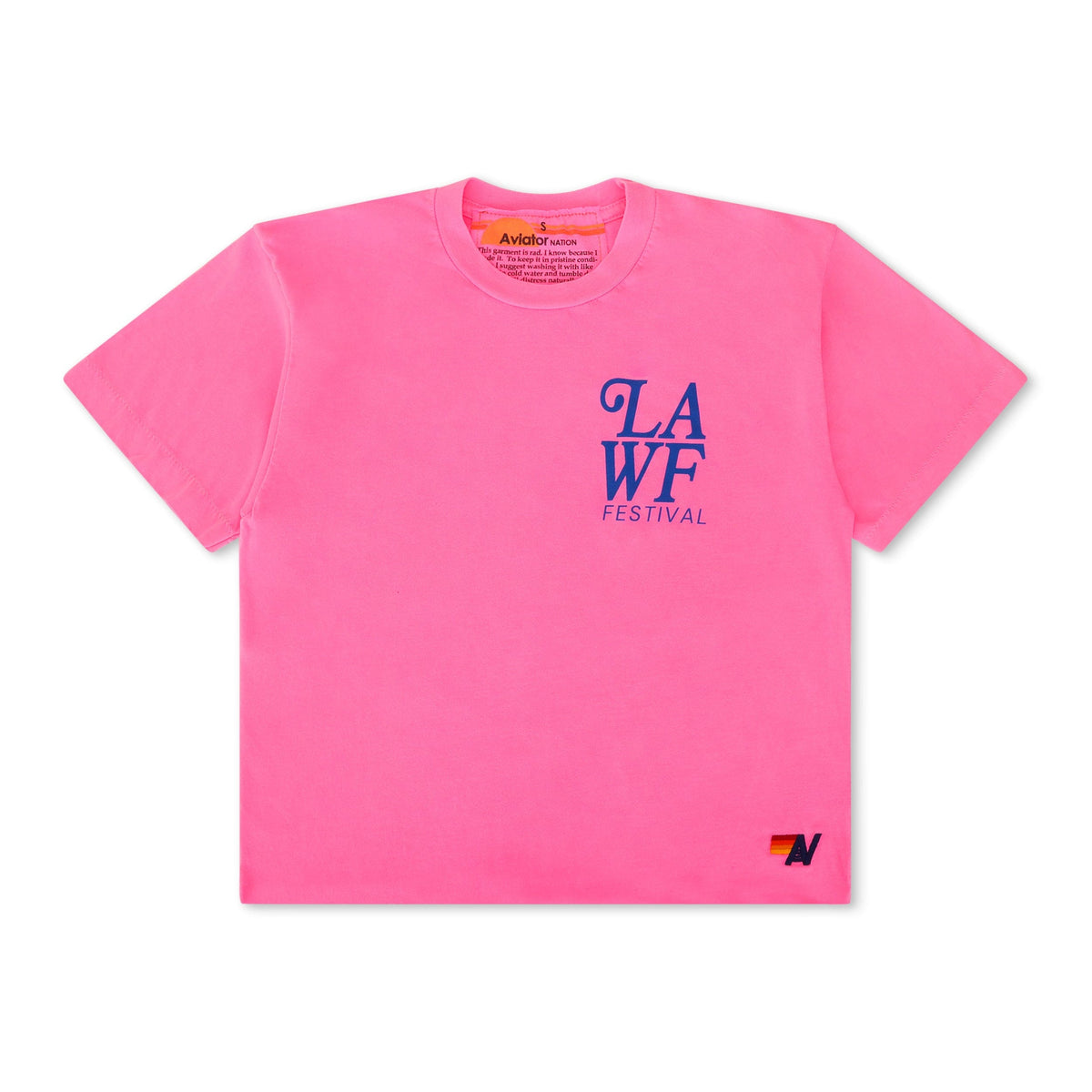 Retro LOS ANGELES WINE & FOOD 2025 BOYFRIEND TEE - NEON PINK