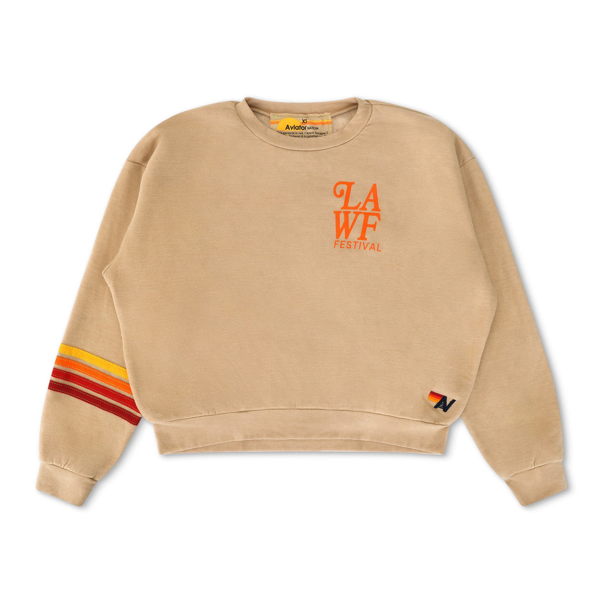 Retro LOS ANGELES WINE & FOOD 2025 CREW SWEATSHIRT RELAXED - SAND
