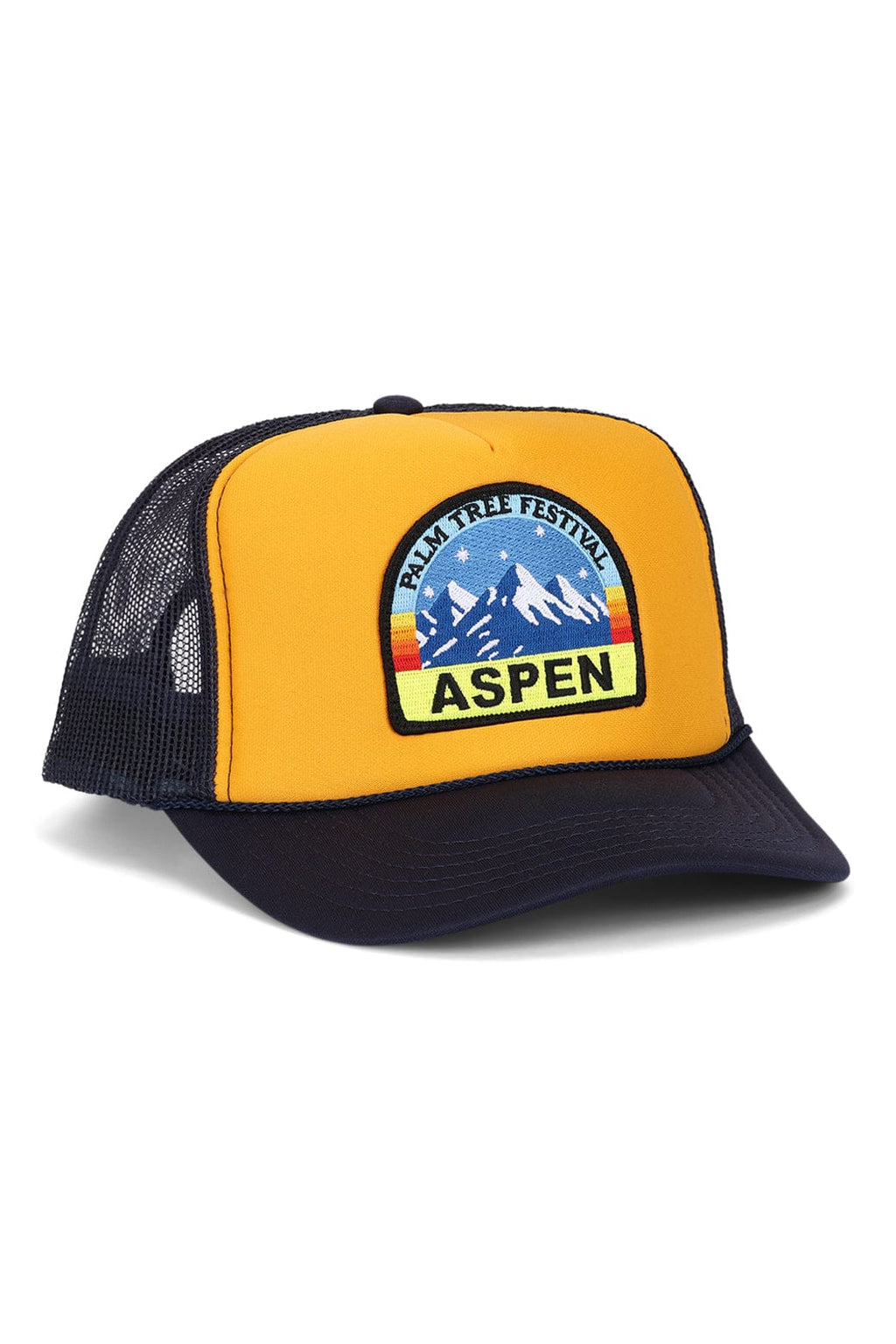 Retro PALM TREE FESTIVAL ASPEN 2026 VINTAGE LOW RISE TRUCKER - NAVY GOLD
