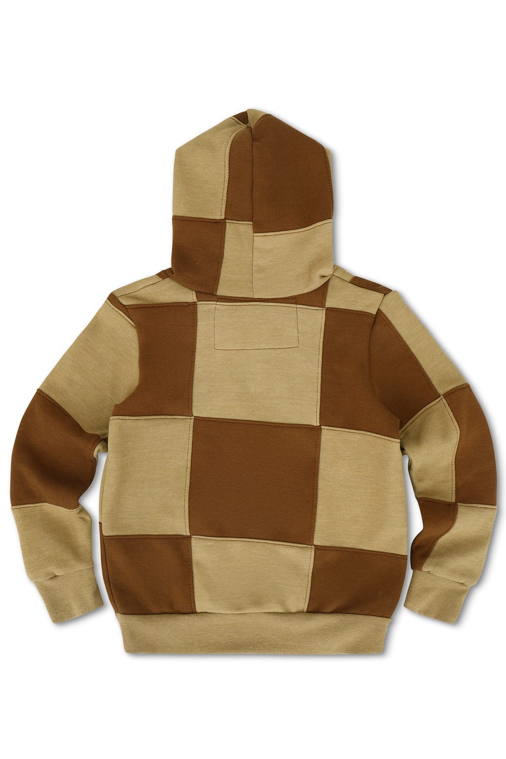 Retro KIDS CHECK QUILTED ZIP HOODIE - TAN CINNAMON