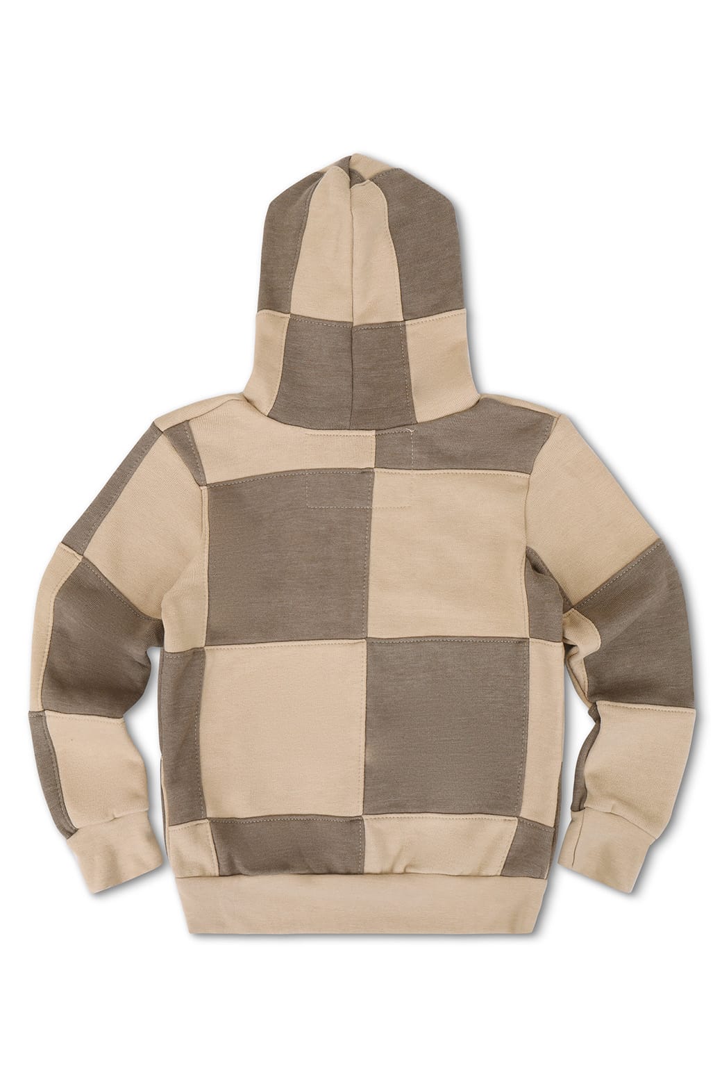 Retro KIDS CHECK QUILTED ZIP HOODIE - SAND TAUPE