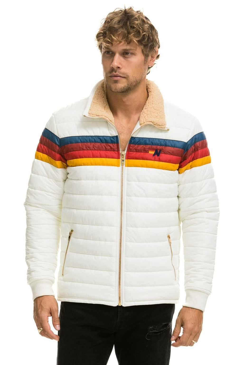 Retro 4 STRIPE JACKET - WHITE