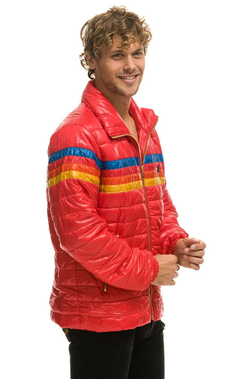 Retro 4 STRIPE TRAVELER JACKET - GLOSSY CHERRY