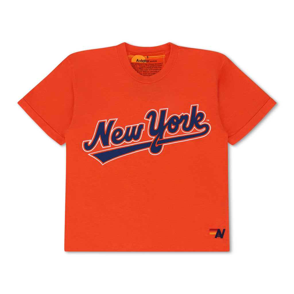 Retro NY METS 2026 BOYFRIEND TEE - ORANGE