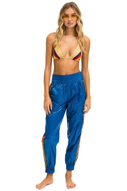 Retro 5 STRIPE HI RISE WIND PANT - SNORKEL BLUE