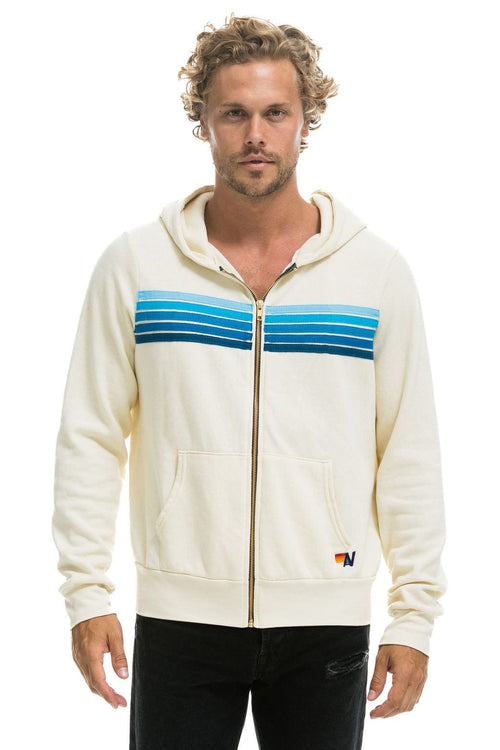 Retro 5 STRIPE HOODIE - VINTAGE WHITE BLUE