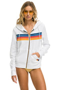 Retro 5 STRIPE HOODIE - WHITE 2