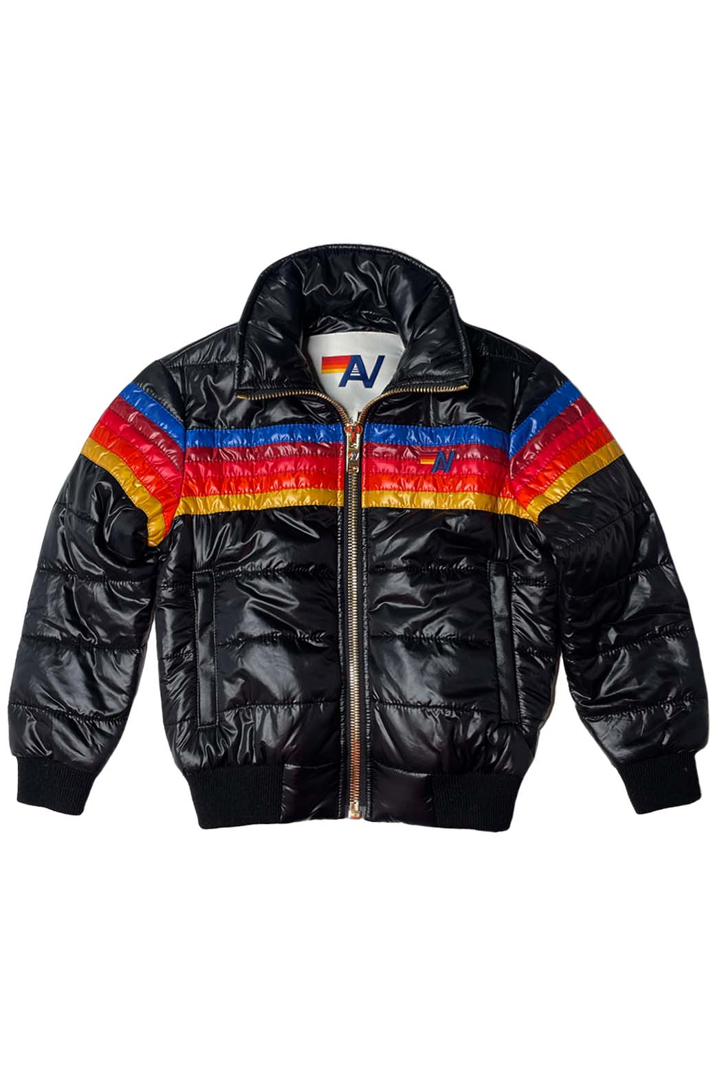 Retro 5 STRIPE KIDS TRAVELER JACKET - BLACK GLOSSY