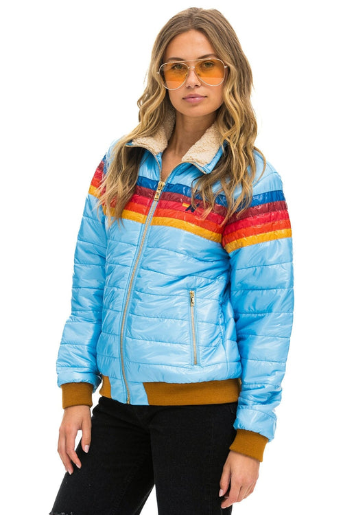 Retro 5 STRIPE JACKET - SKY GLOSSY