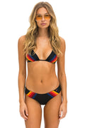 Retro 5 STRIPE SCRUNCH BIKINI BOTTOMS - BLACK