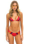 Retro 5 STRIPE SCRUNCH BIKINI BOTTOMS - RED