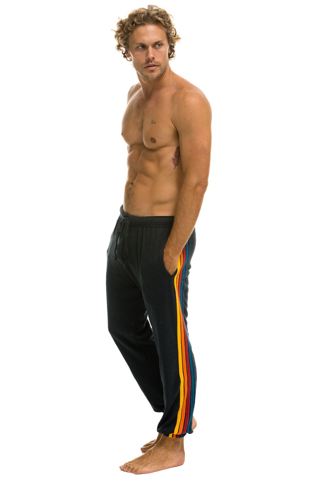 Retro 5 STRIPE SWEATPANTS - CHARCOAL
