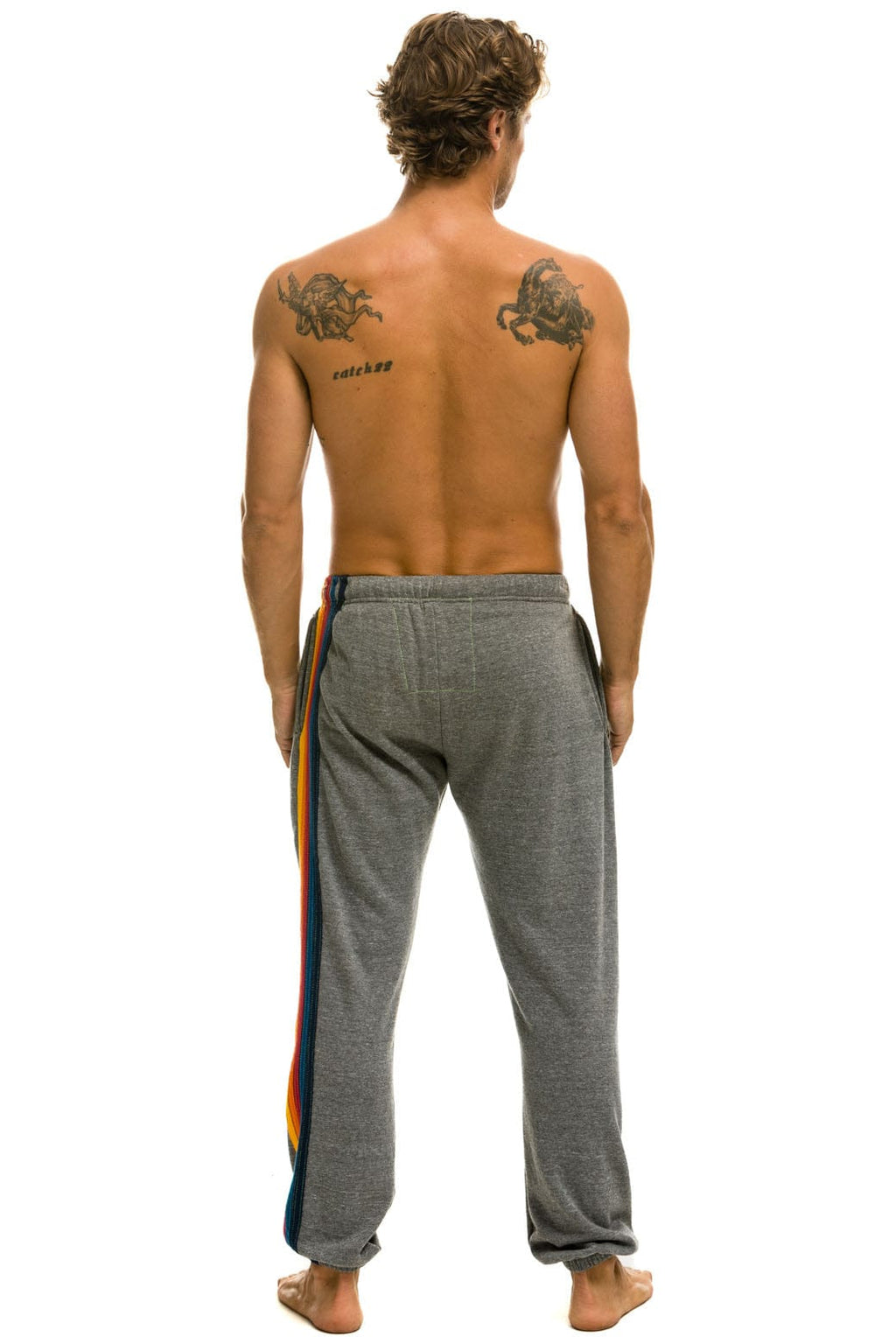 Retro 5 STRIPE SWEATPANTS - HEATHER GREY