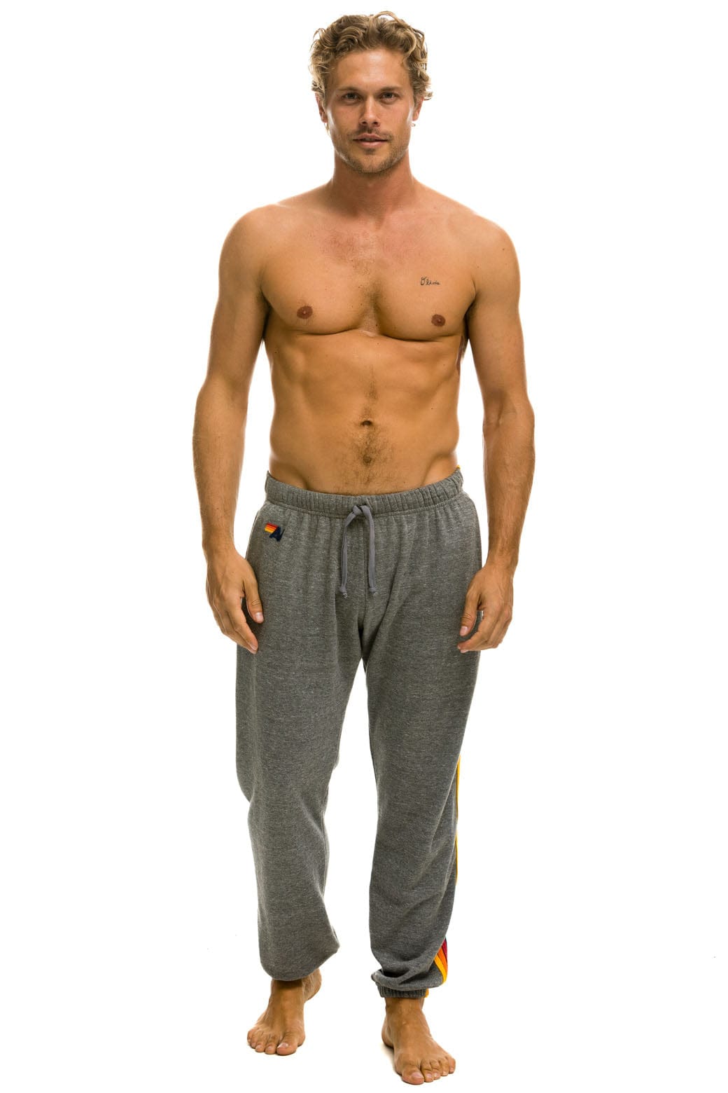 Retro 5 STRIPE SWEATPANTS - HEATHER GREY