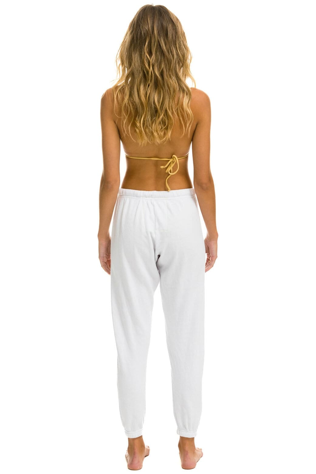 Retro 5 STRIPE SWEATPANTS - WHITE NEON RAINBOW STRIPES