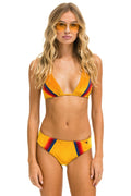 Retro 5 STRIPE VELVET TRIANGLE BIKINI TOP - GOLD