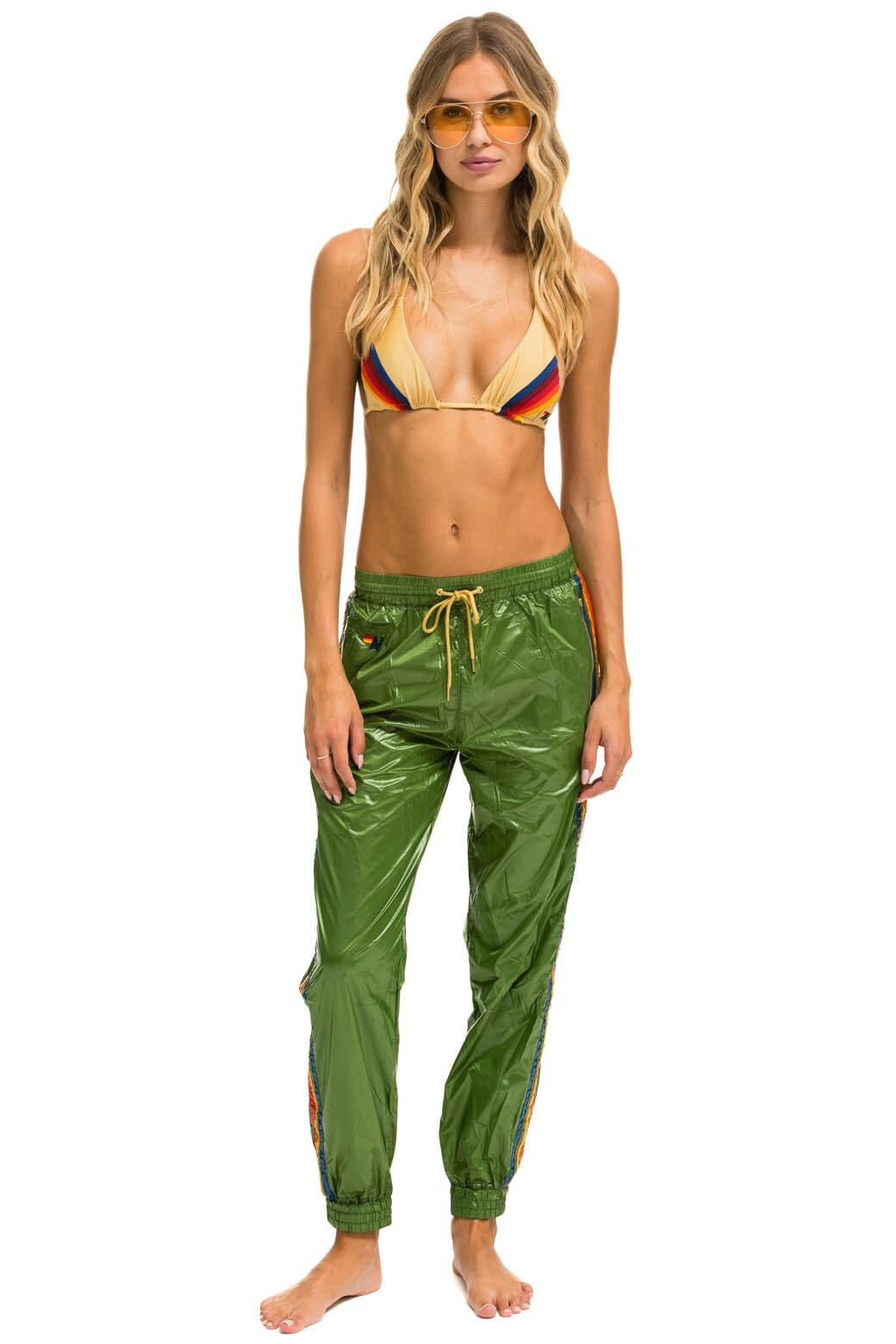 Retro 5 STRIPE WIND PANT - GARDEN GREEN