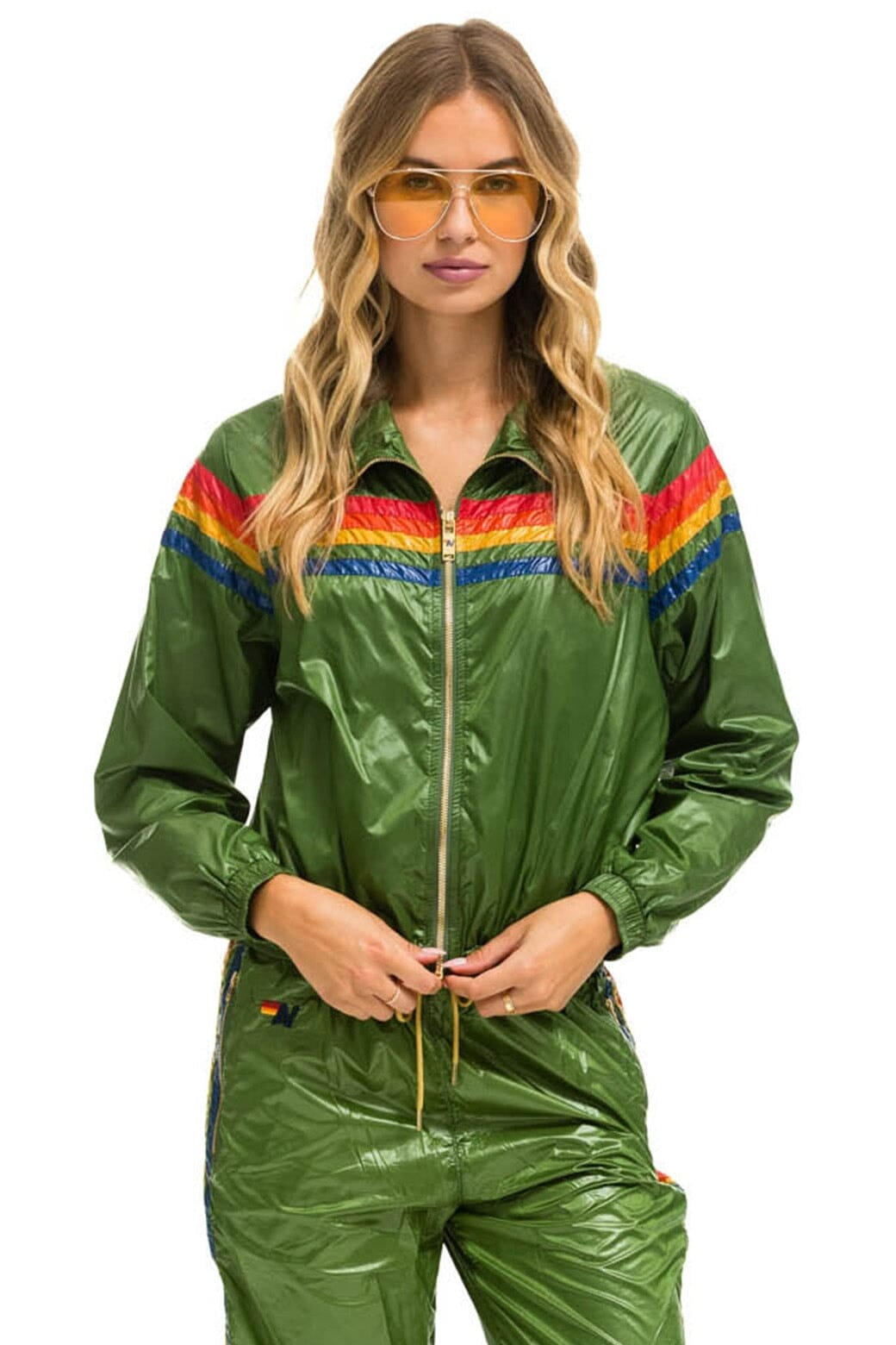 Retro 5 STRIPE - WINDBREAKER GARDEN GREEN GLOSSY