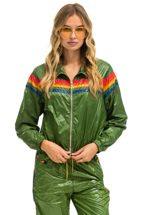Retro 5 STRIPE - WINDBREAKER GARDEN GREEN GLOSSY