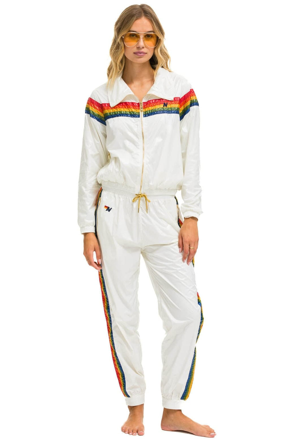 Retro 5 STRIPE WINDBREAKER - VINTAGE WHITE