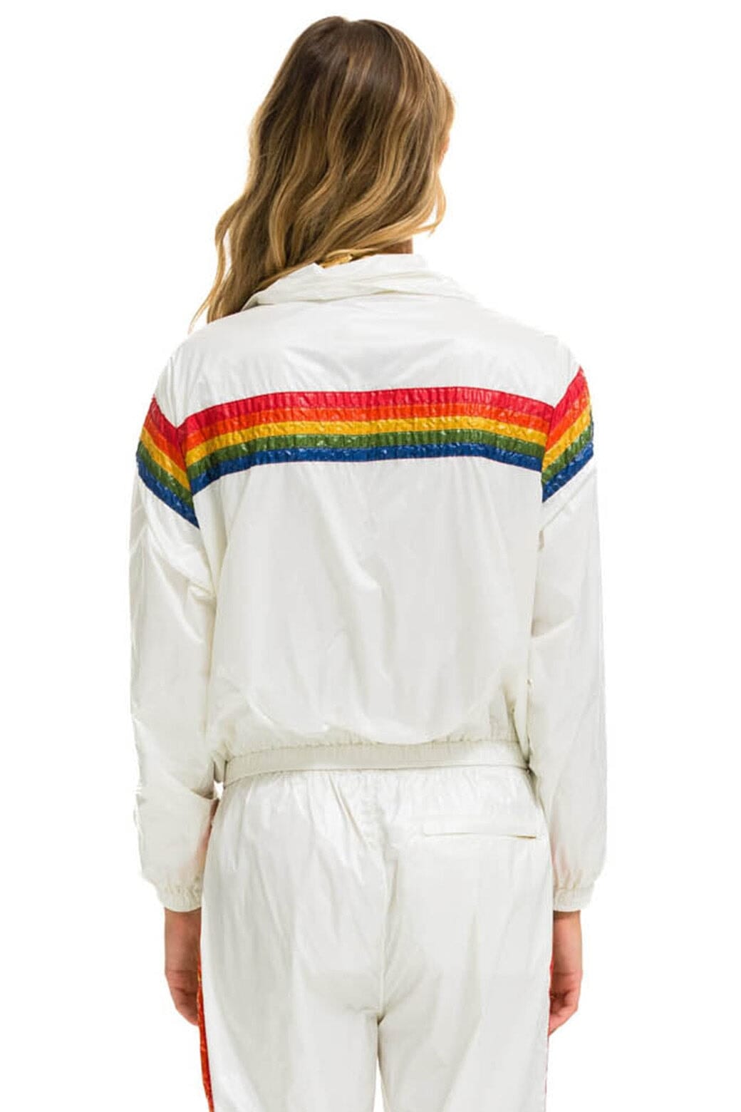 Retro 5 STRIPE WINDBREAKER - VINTAGE WHITE