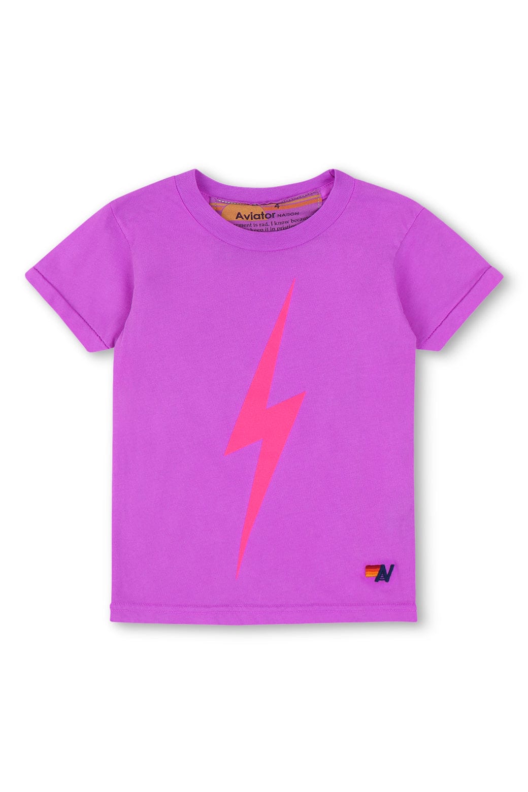 Retro KIDS BOLT TEE - NEON PURPLE NEON PINK